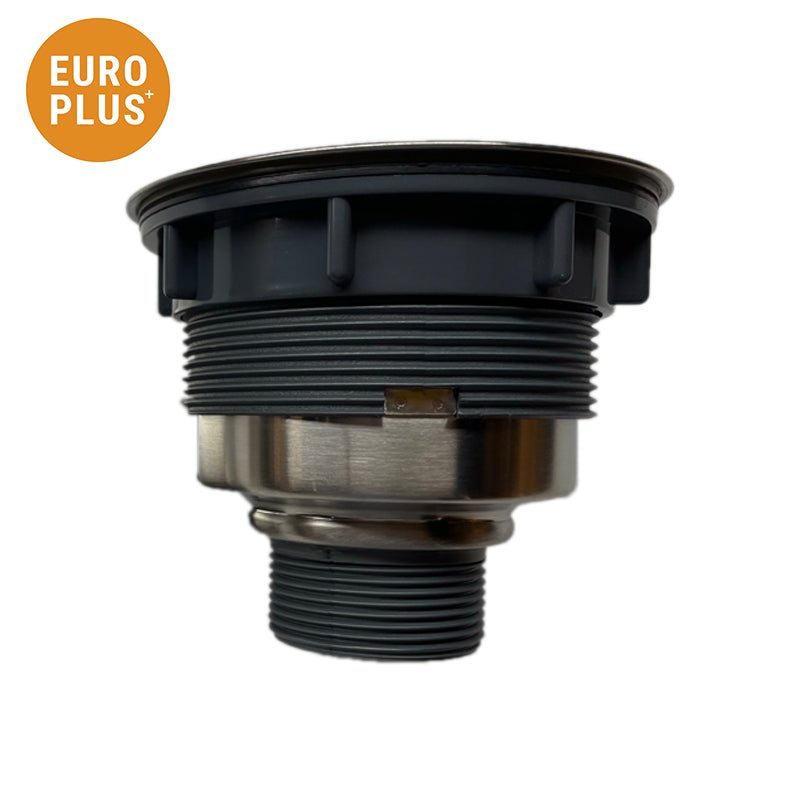 EuroPlus kitchen sink strainer with holder in stainless steel colour