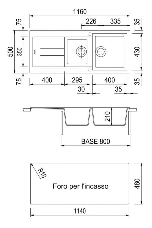 PLADOS Kitchen Sink (AM11620) drawing