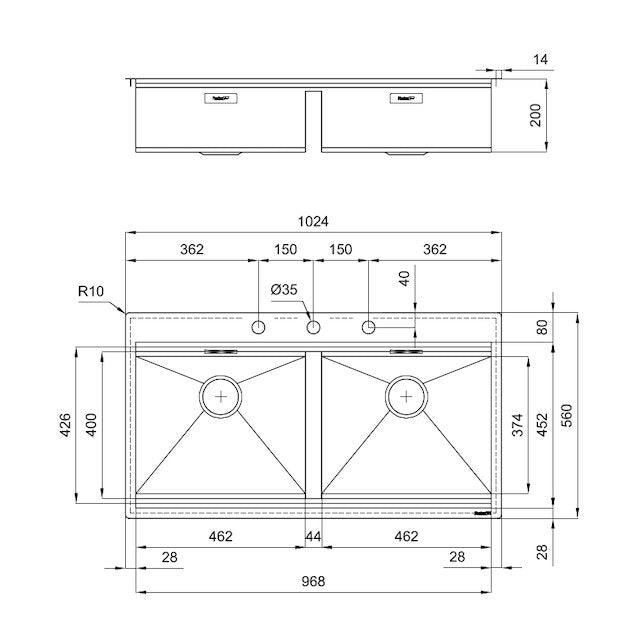 FOSTER Milano Double Kitchen Sink - Euro Plus Asia