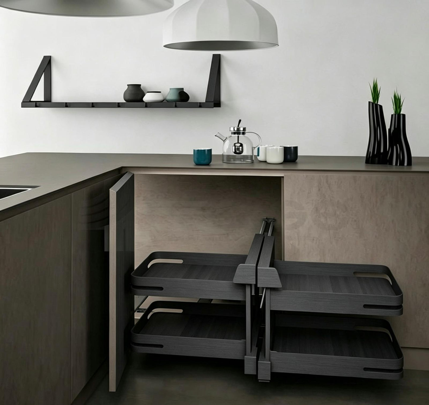 Italy SIGE Materia 340M Pull-out Baskets for Corner Cabinet (4 Baskets)🎁🎁🎁