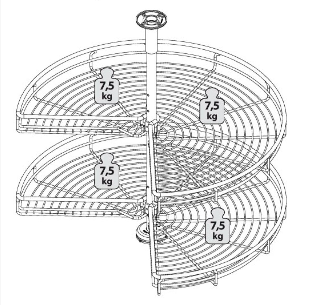 Italy SIGE Infinity Plus 361+ Round 270° Rotating Carousel (2 Trays)🎁