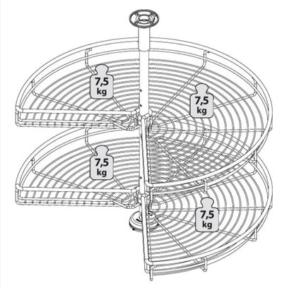 Italy SIGE Infinity Plus 361+ Round 270° Rotating Carousel (2 Trays)🎁