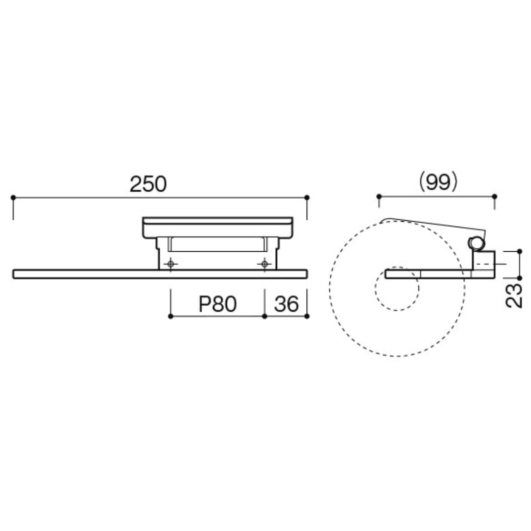 Kawajun toilet paper holder with shelf drawing