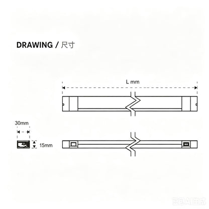 Italy L&S Detroit 358/ 408/ 458/ 558/ 758/ 858/ 958/ 1158mm LED Drawer Light with IR sensor -30%😍