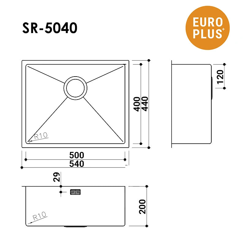 EuroPlus 不銹鋼廚房星盆/鋅盤 (SR-5040)