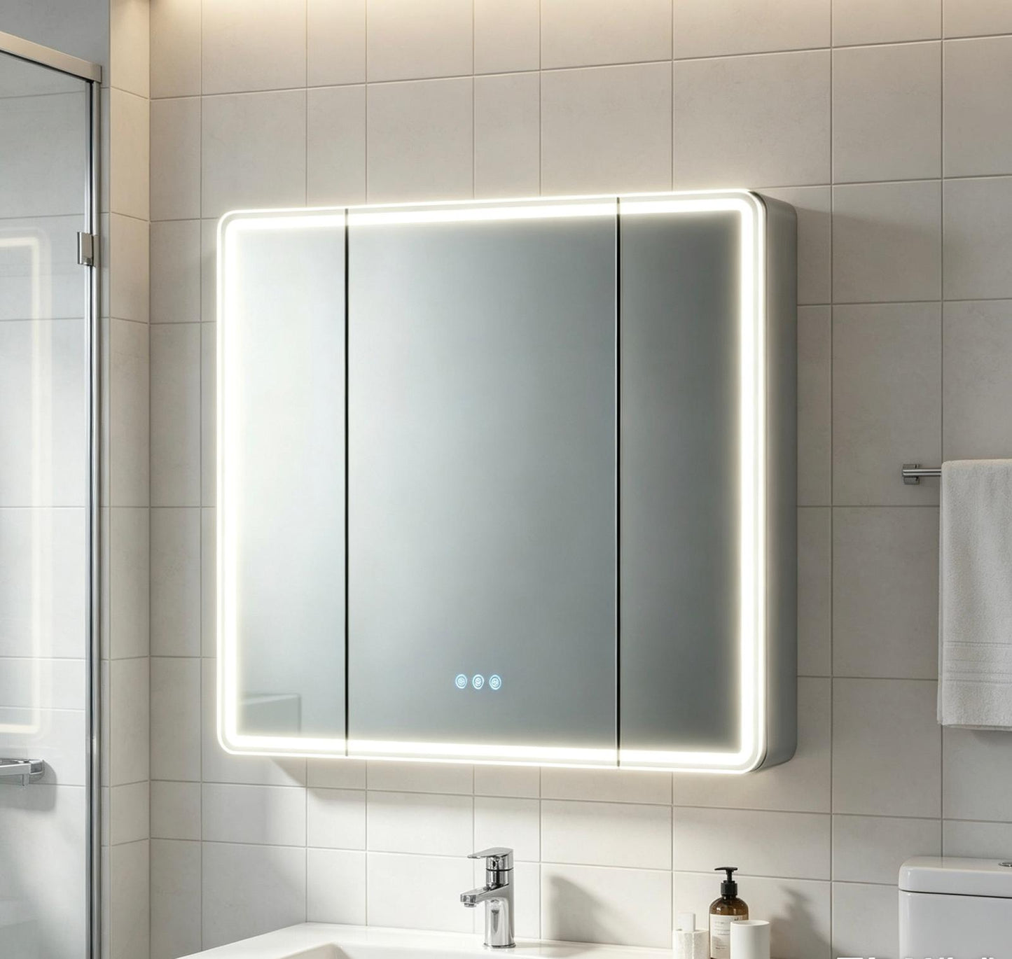 Seeko'o MC3D8075-GS Bathroom LED Mirror Cabinet (3 Doors)🎁🎁