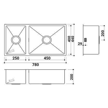 EuroPlus 廚房不銹鋼雙星盆 EuroPlus Stainless Steel Kitchen Sink (DR-254540)