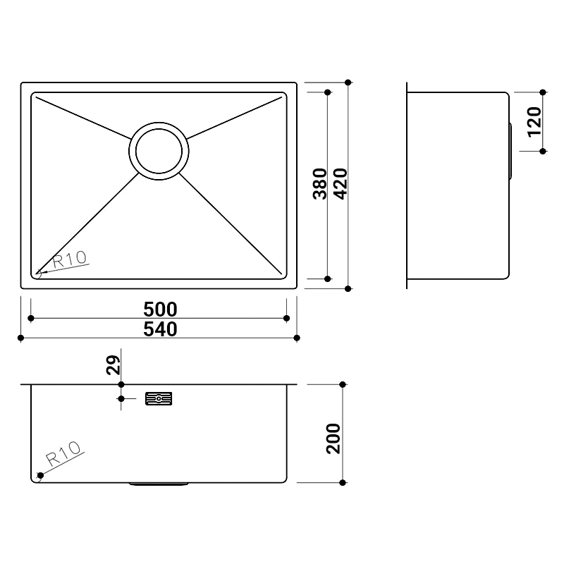 EuroPlus Stainless Steel Kitchen Sink (SR-5038)