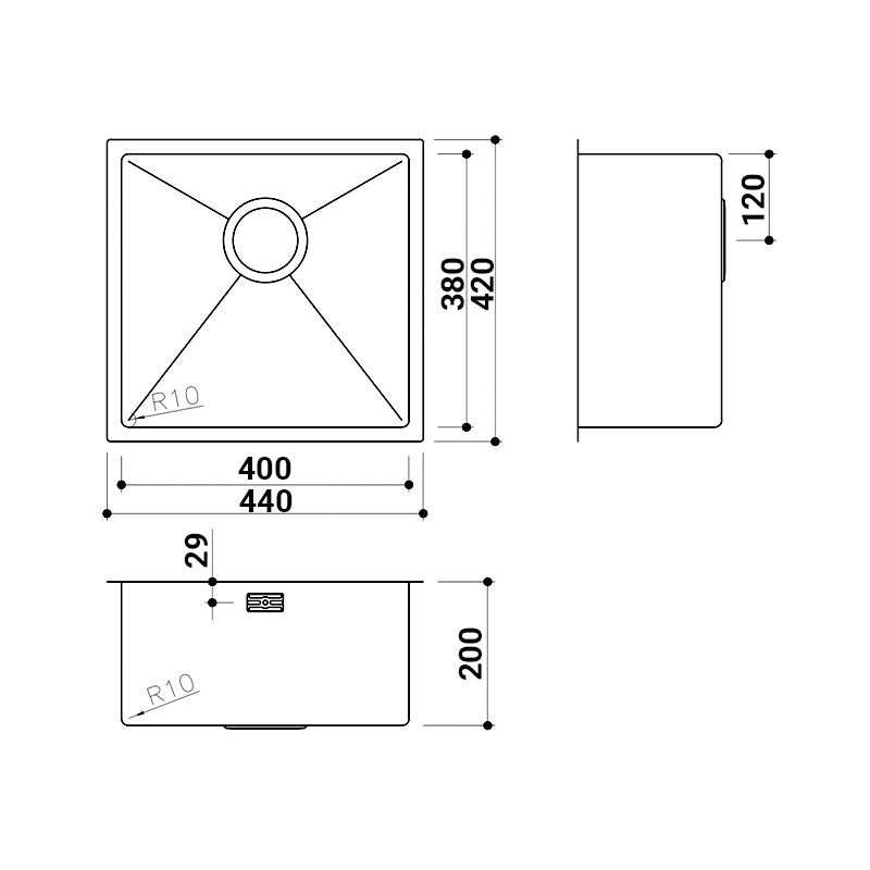 EuroPlus Stainless Steel Kitchen Sink (SR-4038)