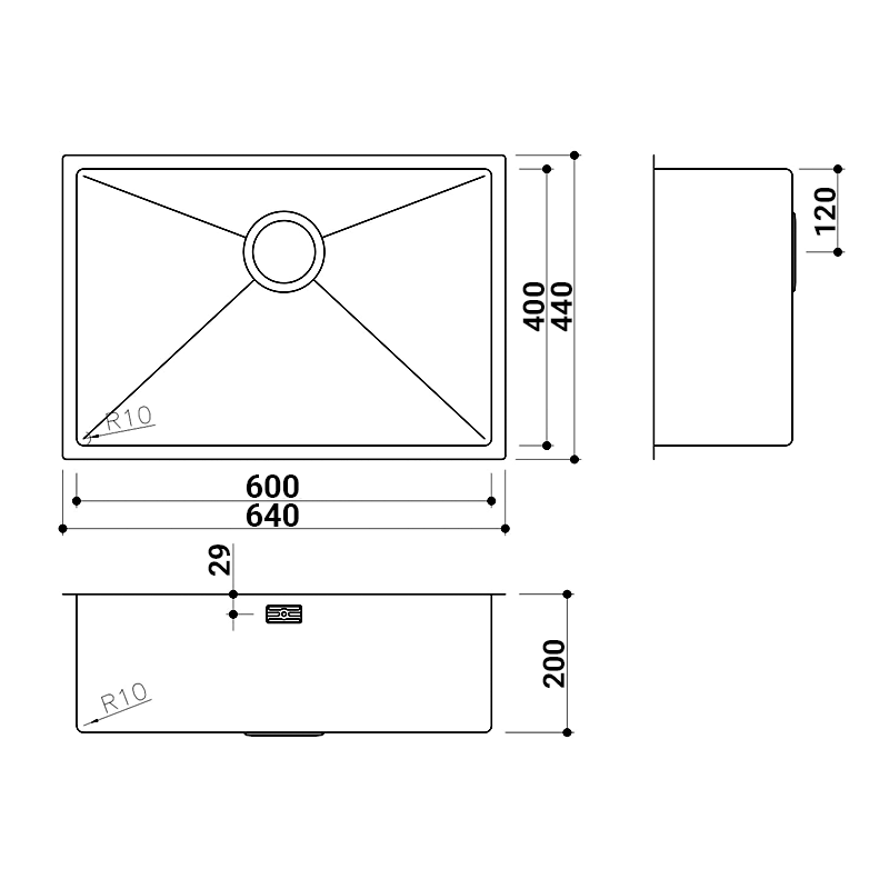 EuroPlus Stainless Steel Kitchen Sink (SR-6040)